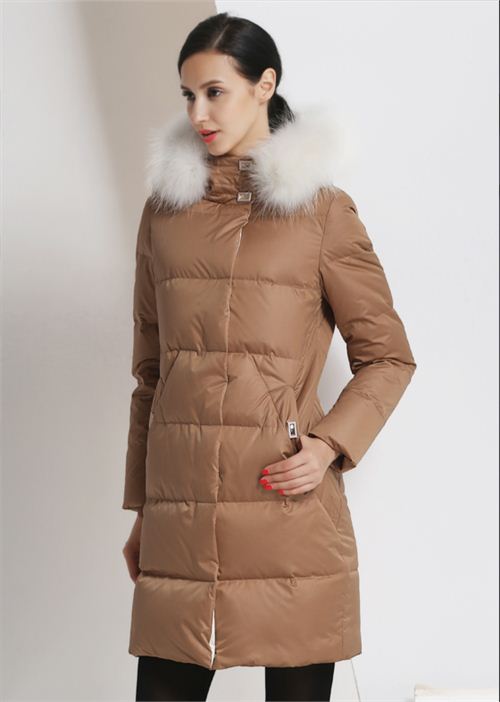 2015威伦蒂冬装新款女羽绒服女中长款宽松加厚外套毛领HL-043