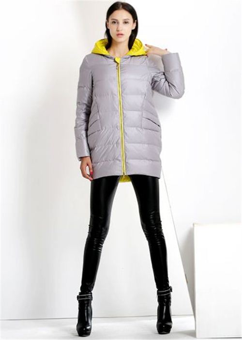 威伦蒂2015新款韩版A字羽绒服女中长款冬装撞色连帽外套