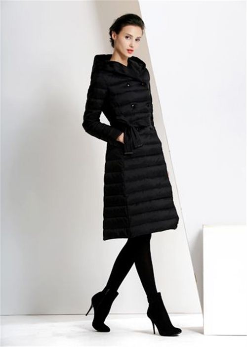 威伦蒂2015新款长款羽绒服大牌欧美风修身显瘦女