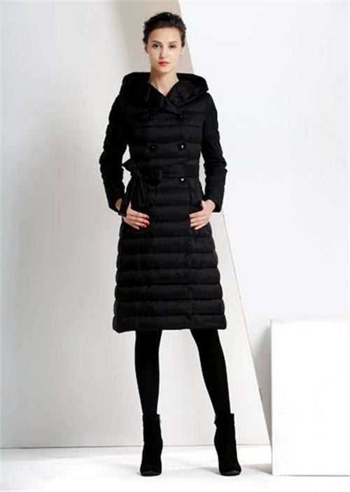 威伦蒂2015新款长款羽绒服大牌欧美风修身显瘦女