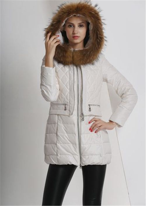 威伦蒂2015冬装新款貉子毛领韩版时尚轻薄羽绒服女中长修身款外套