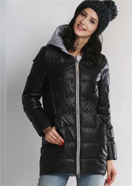 威伦蒂2015新款韩版A字羽绒服女中长款冬装撞色连帽外套