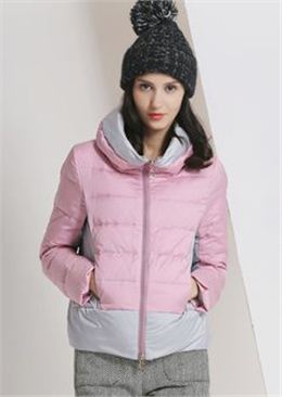 2015 威伦蒂 品牌 秋冬新款 韩版 显瘦 短款 薄羽绒服 撞色女外套