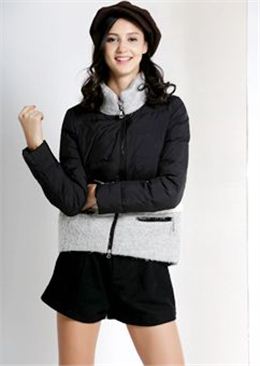 2015冬季新品韩版短款羽绒服 羊羔毛拼接白鸭绒保暖外套女 威伦蒂